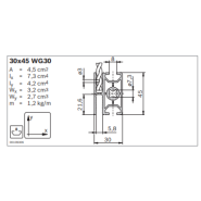 Profilé en aluminium pour grille de protection 30x45 wg30