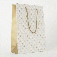 Sac luxe Artdeco blanc 24+10X33,5cm - par 12