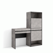 SKRAUT HOME Meuble à Chaussures, 130x145x35 cm, Chambre à coucher, pièce, Coiffeuse, Ciment - gris Bois manufacturé 460_2