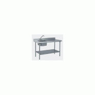 Table inox du chef - un bac à gauche 400x400x250 mm avec étagère basse - Tournus Equipement_0