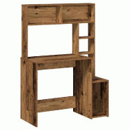 VidaXL Bureau avec étagères vieux bois 100x45x140 cm bois d'ingénierie Modèle Vega Frame - 860443