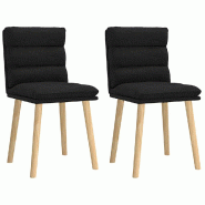 VidaXL Chaises à manger lot de 2 noir tissu Modèle Vega Executive Vintage - 4101295