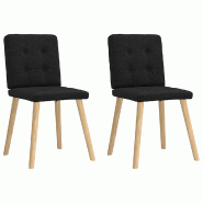 VidaXL Chaises à Manger Lot De 2 Noir Tissu - noir 4101070 VidaXL Chaises à Manger Lot De 2 Noir Tissu - noir 4101070