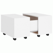 VidaXL Table basse blanc 60x60x38 cm bois d'ingénierie Modèle Atlas Infinite Edge - 806858