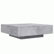 VidaXL Table basse gris béton 100x100x31 cm bois d'ingénierie Modèle Nova Moderne - 836598