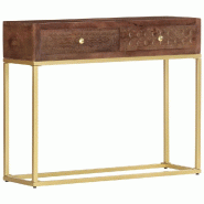 VidaXL Table console 90 x 30 x 75 cm Bois de manguier massif Modèle Luna Essence Plus - 286555