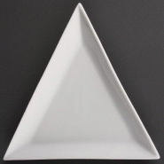 Boîte de 12 assiettes triangulaires blanches 254 mm  - olympia