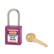 Cadenas de consignation loto lockout tagout 38 mm anse inox ø 4,76 violet