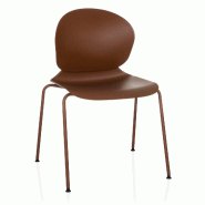 Chaise visiteur / chaise de conférence / chaise empilable T36 VI plastique / acier rouge-brun / rouge-brun hjh OFFICE - rouge plastique polypropylèn