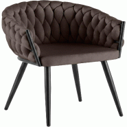 CLP Chaise de salle a manger Molise velours Velours HBT: 80x58x57 cm Marron Velours - marron textile 327799