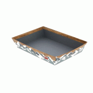 Corbeille carton rectangle "Chalet" montagnes enneigées 27x20x5cm - par 48