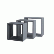 Set de présentoirs cubes anthracite mat 31x20+35x20+39x20 cm - par 3