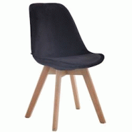 Décoshop26 - Chaise de salle à manger x1 design scandinave en velours noir et piètement à 4 pieds en bois clair 10_0003282 - noir 3000251496000 Décoshop26 - Chaise de salle à manger x1 design scandinave en velours noir et piètement à 4 pieds en bois clair 10_0003282 - noir 3000251496000