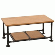 Décoshop26 - Table basse table d'appoint design industriel en bois massif et métal 48x100x50 cm 04_0008466 - 3000262577507 Décoshop26 - Table basse table d'appoint design industriel en bois massif et métal 48x100x50 cm 04_0008466 - 3000262577507