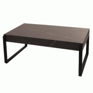 Décoshop26 - Table basse table de salon design effet marbre gris 110 x 64 cm plateau en MDF structure métal 04_0010241 - 3000267928564