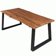Décoshop26 - Table de salle à manger design industriel 170 x 90 x 75 cm bois d'acacia massif et métal DEC036720 - métal 3000261364504 Décoshop26 - Table de salle à manger design industriel 170 x 90 x 75 cm bois d'acacia massif et métal DEC036720 - métal 3000261364504