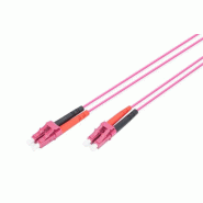 DIGITUS Câble de brassage multimode à fibre optique, OM4, LC / LC, LC Duplex - LC Duplex, 1 m, Erika violet - violet 4016032308799