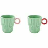 EASY LIFE Set 2 mugs 30 cl Turquoise - Twist & Match - multicolore porcelaine 035-1247005