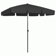Helloshop26 - Parasol de plage 200 x 125 cm noir 02_0008402 - noir polyester 3000448882722