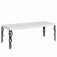 Itamoby Table Extensible 90X180/284 Cm Karamay Premium Frêne Blanc Structure Anthracite - blanc 8050598101933