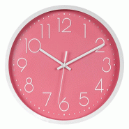 IvoQ Horloge Murale Élégante Rose 30 cm - Design Épuré - Moderne & Silencieuse - Idéal pour la Décoration Intérieure - 8721161176237