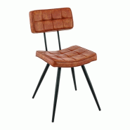 Matelpro - Chaise de brasserie en simili Maurine (lot de 2) - Cognac - marron 3665367598262