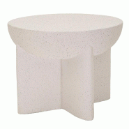 Mauro Ferretti Table Basse History Ø 63,8 X 42,5 Cm En Coloris Crème Mgo - Volume Impressionnant Et Design Archaïque - Série 940 - 1429450001