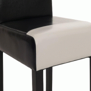 Mendler Chaise de salle à manger Littau, chaise de cuisine, similicuir ~ noir/blanc, pieds foncés - noir matière synthétique 74383