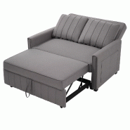 Merax canapé pliant convertible, dossier réglable 3 positions, coton-lin, canapé-lit compact, gris - gris multi-matériau WF249259601G Merax canapé pliant convertible, dossier réglable 3 positions, coton-lin, canapé-lit compact, gris - gris multi-matériau WF249259601G