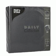 Papstar 14 lots de 50 Serviette "DAILY Collection" pliage 1/4 32 cm x 32 cm noir - noir papier 4002911462393 Papstar 14 lots de 50 Serviette "DAILY Collection" pliage 1/4 32 cm x 32 cm noir - noir papier 4002911462393