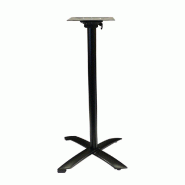 Piètement pliant Ugine Ht108 en alu noir p. Mange debout ext. 70x70,Ø70cm maxi