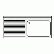 Plonge inox 1 bac sur support avec étagère - P 500 mm - 800, à droite