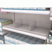 Séparateur universel 60x285mm - plastique transparent pour gondoles et tablettes