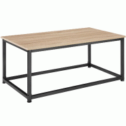 Tectake Table d’appoint Lynch 100x55x45,5cm - Bois clair industriel, Chêne Sonoma - 404450 - marron Bois massif 404450