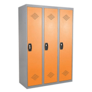 Vestiaires monobloc Confort Industrie salissante 3 cases, toit plat, gris / orange Vestiaires monobloc Confort Industrie salissante 3 cases, toit plat, gris / orange