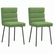 VidaXL Chaises à Manger Lot De 2 Vert Clair Velours - vert 4101285 VidaXL Chaises à Manger Lot De 2 Vert Clair Velours - vert 4101285