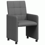 VidaXL Chaises de Salle à Manger avec Roues 2 pcs Gris foncé tissu Modèle Orion Select Plus - 42017830