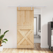 Vidaxl porte coulissante et kit de quincaillerie 85x210 cm pin massif 3203040 Vidaxl porte coulissante et kit de quincaillerie 85x210 cm pin massif 3203040