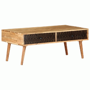VidaXL Table basse 100x50x39 cm Bois d'acacia solide Modèle Apex Balcon Élite - 322666XL