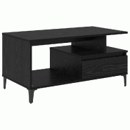 VidaXL Table basse Chêne noir 90 x 49 x 45 cm Bois d'ingénierie Modèle Luna Élégance - 881053