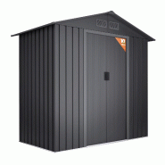 Wasabi - Abri de Jardin Métal 2,57m2 Light Anthracite - Porte coulissante double - Grilles de ventilation - Gris - Cabane extérieur - Cabanon - gris