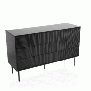 Buffet KARBY S 120x40x75 cm 6 tiroirs noir hjh LIVING - noir multi-matériau 926010