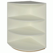 Comptoir angle arrondi 90 degrés - P60xH93,8cm - mélaminé blanc mat  2 tablettes