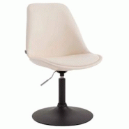 Décoshop26 - Chaise de salle à manger x1 pivotante hauteur réglable en PVC crème et pied trompette en métal noir 10_0003758 - noir 3000251752014 Décoshop26 - Chaise de salle à manger x1 pivotante hauteur réglable en PVC crème et pied trompette en métal noir 10_0003758 - noir 3000251752014