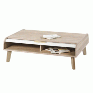 Deladeco Table basse scandinave Vicky - blanc 3665367175326