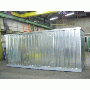 Entrepôt de stockage 5 m - tôle avec rétention de 1267 litres pour produits chimiques