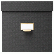 Exacompta Set de 3 boîtes gigognes Office by Me®, carton recouvert papier texturé, coloris noir - noir en carton 79601E