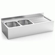 FRICOSMOS Evier suspendu avec tablier 2C,ED 1800x700x320 mm. Dimensions cuve 600x500x320 mm. - inox 055636OST