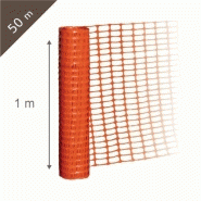 Grillage orange pour protection de chantier l.1,00m x l.50m