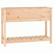 Helloshop26 - Jardinière bac lit surélevé plantes fleurs terrasse jardin avec étagère 111,5 x 34,5 x 81 cm bois massif de pin marron 02_0038381 - Helloshop26 - Jardinière bac lit surélevé plantes fleurs terrasse jardin avec étagère 111,5 x 34,5 x 81 cm bois massif de pin marron 02_0038381 -
